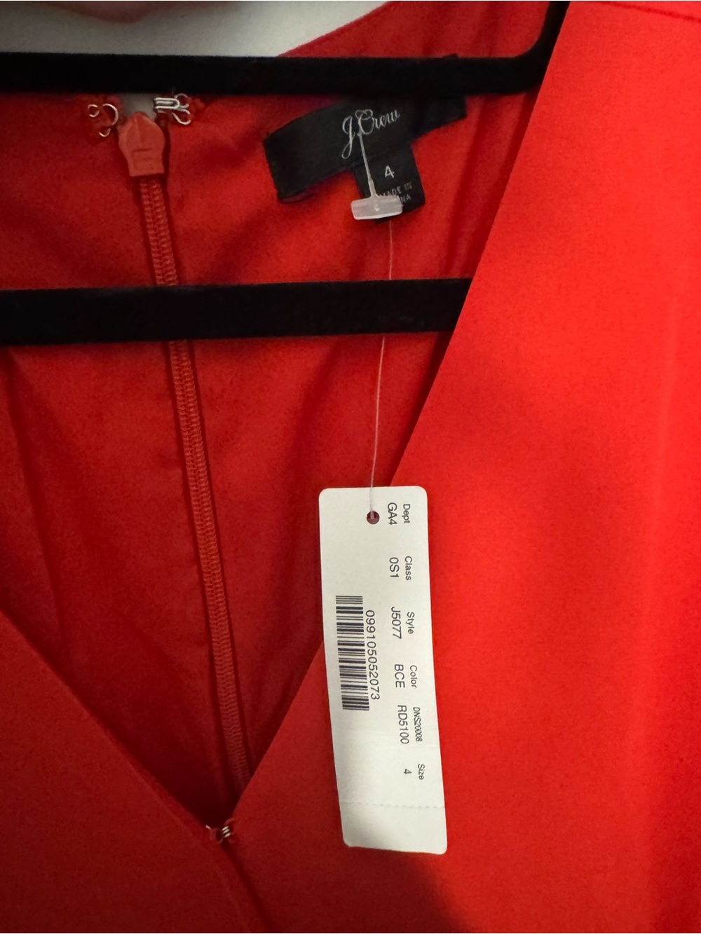 J. Crew Red Short Sleeve Wrap Jumpsuit Size 4 - Picture 2 of 8